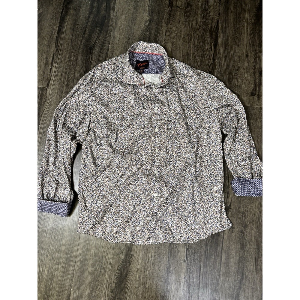 Egara Shirt Mens XL Slim Fit Straight Button Up Long Sleeve Shirt